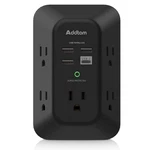 Usb Wall Charger Surge Protector - Addtam 5 Outlet Extender With 4 Black. Fixed Price $22.81.