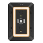 Extender Power Strip, Powrui 6 Surge Protector Outlets 2U1C, Black. Fixed Price $33.45.