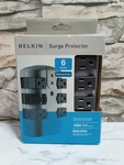 Belkin 6-OUTLET Pivot-plug Surge Protector. Fixed Price $23.99.