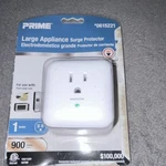 Prime 900J Large Appliance Surge Protector Outlet 120V White 0615221. Fixed Price $15.25.