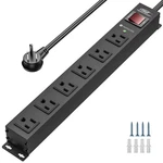 Crst 6 Outlet Heavy Duty Power Strip With Switch, 15A/1875W Metal Mountable P.... Fixed Price $35.70.