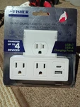 New Fisher 2-AC Outlet And 2-USB Port Slim Surge Protector Wall Tap, FWC476W. Fixed Price $13.27.
