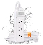 Outdoor Power Strip Weatherproof, IPX6 Waterproof 6.6FT Sjt Extension Cord. Fixed Price $19.24.