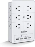 Multi Plug Outlet Surge Protector Nikleb, 12 Electrical Extender White. Fixed Price $34.52.