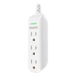 Philips Elite 3-OUTLET Surge Protector W/ 8FT Braided Extension Cord , White. Fixed Price $11.89.