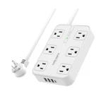 6-OUTLET Power Strip With Usb Sureance Surge Protector, 4 Ports, 1050.... Fixed Price $17.66.