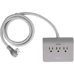 LINK2HOME 3-OUTLET 4-USB Power Dock Surge Protector W/ 5 Ft. Textile Cord, Gray. Fixed Price $19.95.