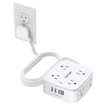 10 Surge Protector Power Strip - Yishu 8 Widely Ft(flat Cord), White. Fixed Price $32.19.