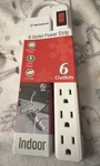 Westinghouse 6-OUTLET Grounded Power Strip W/ 2.5 Foot Cord Holiday, White. Fixed Price $9.75.