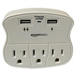 Amazon Basics 3 Outlet Surge Protector With Usb Port. White. (lot Of 12) Ff. Fixed Price $35.88.