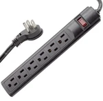 Steren 905-132 6 Outlet Surge Protector Power Strip 3FT Cord Right Angle Plug. Fixed Price $25.00.
