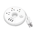 Travel Strip, Ntonpower 3 Outlets Usb Portable Desktop Charging White. Fixed Price $23.44.