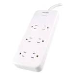 Adapt 6-OUTLET Surge Protector Power Strip, 8FT Braided Cord, White. Fixed Price $14.63.