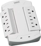 Staples 6 Outlet 1200 Joule Rotating Swivel Wall Mount Surge Protector, White. Fixed Price $20.12.