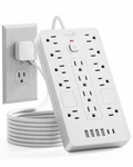 Surge Protector Power STRIP-14 Outlets And 6 Usb Ports, Feet Flat Plug Exte.... Fixed Price $37.93.