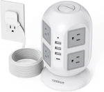 Tessan Flat Plug Extension Cord With Multiple Outlets Charging Station For Home. Fixed Price $34.99.