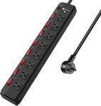 8 Outlet Heavy Duty Power Strip With Individual Switches,moutable Metal. Fixed Price $50.13.