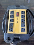 Litesun 10-OUTLET Surge Protector Power Strip, 6FT, Yellow/black, 125V, 1875W. Fixed Price $10.00.