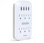 Black+decker White 6 Grounded Outlets Surge Protector Wall Mount With 4 Usb Port. Fixed Price $19.19.