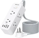 Beshon 10-IN-1 Power Strip Surge Protector 6 Outlets 4 Usb-c 5FT Cord White. Fixed Price $31.24.