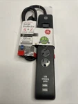 3 Ft. Extension Cord Black 4-OUTLET 2-USB Charging Port Surge Protector. Fixed Price $15.00.