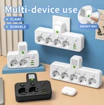 1PC Eu Plug 5-SOCKET Electrical Outlet Power Strip With Optional Usb Type-c. Fixed Price $22.49.
