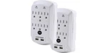 Office+style Surge Protector, 6 Outlet Usb Port Wall Adapter (2 Pack). Fixed Price $25.00.