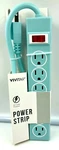 Vivitar 6 Outlet Safety Surge Protector Plug Ac Wall Power Strip (sky Blue). Fixed Price $6.99.