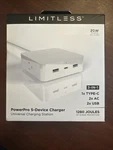Limitless 20W Powerpro 5-DEVICE Universal Charger Type-c, Usb-a, Ac White. Fixed Price $25.00.