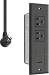 Cccei Recessed Power Strip With Two Usb-c Ports, Fast Charging 6FT, Black. Fixed Price $25.46.