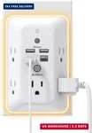 Addtam Surge Protector Outlet Extender, Plug Extension With Night Light,. Fixed Price $21.76.