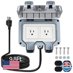 Zuyiyi Outdoor Power Outlet Box, 9.8FT Cord, Nema 5-15R, IP66 Waterproof. Fixed Price $67.22.