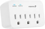 Fosmon 3 Outlet Surge Protector, Multi Plug Extender Power White. Fixed Price $17.75.