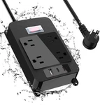 Outdoor Power Strip With Usb C, Heavy Duty Waterpoof Surge BLACK-4AC-2A1C. Fixed Price $34.37.