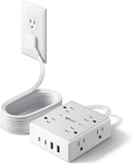 10FT Extension Cord With Multiple Outlets, Flat Plug Surge Protector Power Strip. Fixed Price $26.12.