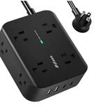 Mifaso Power Strip Surge Protector Flat Plug Wall Mount 8 Wide Outlets W/ 4 Usb. Fixed Price $8.00.