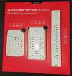 Cyberpower Surge Protector, 3-PACK, MP1058SSW. Fixed Price $45.00.