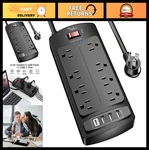 Surge Protector Power Strip - Nuetsa Flat Plug Extension Cord With 8 Outlets. Fixed Price $26.99.