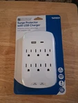Utilitech 6 Outlet 900 Joules White Indoor Usb/a Surge Protector Free Ship. Fixed Price $18.82.