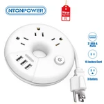 Travel Power Strip 3 Outlets Usb Ports Flat Plug 15INCHES Extension Cord. Fixed Price $13.29.
