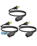Dewenwils 3 Outlet Extension Cord, 2 Prong Power Strip, Pack. Fixed Price $12.99.