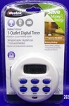 Westek TE04WHB Indoor 1-OUTLET Weekly Digital Timer White Battery Backup New. Fixed Price $15.99.