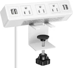 3 Ac Outlet Desk Clamp Power Strip White, Mount Usb Charging Station. Fixed Price $29.52.