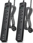 2 Pack Power Strip Surge Protector - 5 Tomas De Corriente Ampliamente Espaciadas. Fixed Price $59.45.