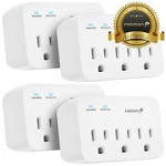 Fosmon 4 Pack Etl 3 Outlet 1200J Surge Protector Wall Tap Plug Adapter. Fixed Price $24.99.