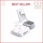 10 Ft Extension Cord, Hanycony Ultra Thin Flat Power Strip With 4 Outlets Usb. Fixed Price $26.93.