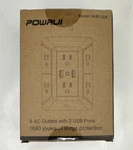 Powrui AHR-508 6 Ac Outlets 2 Usb Ports Surge Wall Charger 3 Sided White New. Fixed Price $14.54.