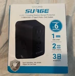 Aduro Multi Plug Outlet Extender With Surge Protector, Black Box Damage. Fixed Price $11.25.