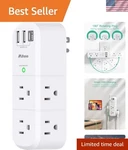 Mifaso Usb Power Strip With 9 Outlets - 1800J Surge Protector And Rotating Plug. Fixed Price $16.99.