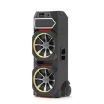Monster Blaster Pa Speaker Bluetooth Dual 15IN 1800W Rms Lcd Rgb Wheels Black. Fixed Price $258.00.